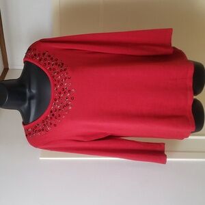 Festive Embellished Red Blouse
